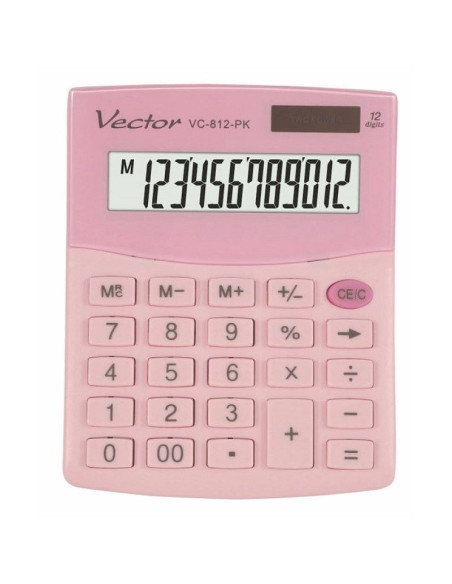Vector kalkulator biurowy, kav vc-812 pk, różowy