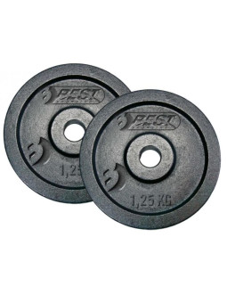 Obciążenie żeliwne czarne 2x1,25 kg best sporting fi 30mm