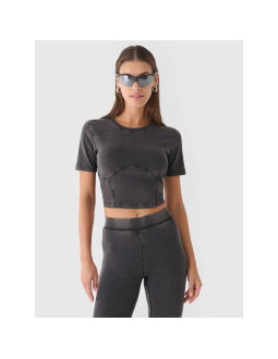 Crop top slim gładki damski 4f 4fraw24ttshf2581-20s 2