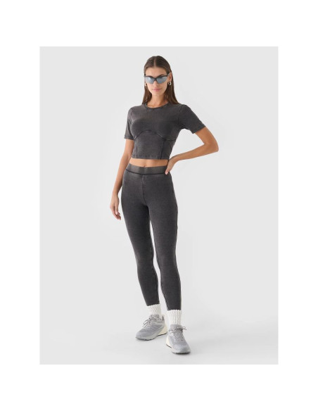 Crop top slim gładki damski 4f 4fraw24ttshf2581-20s