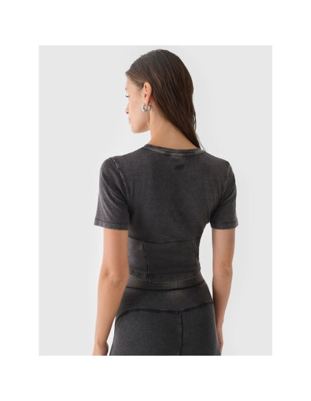Crop top slim gładki damski 4f 4fraw24ttshf2581-20s