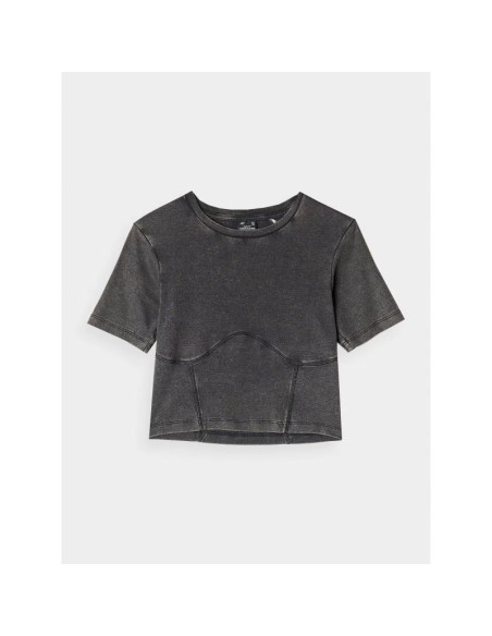 Crop top slim gładki damski 4f 4fraw24ttshf2581-20s