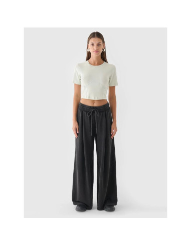 Crop top slim gładki damski 4f 4fraw24ttshf2581-47s
