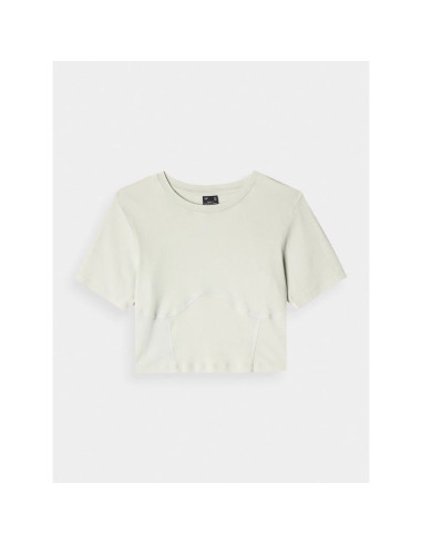 Crop top slim gładki damski 4f 4fraw24ttshf2581-47s
