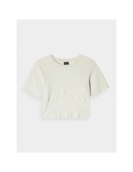 Crop top slim gładki damski 4f 4fraw24ttshf2581-47s