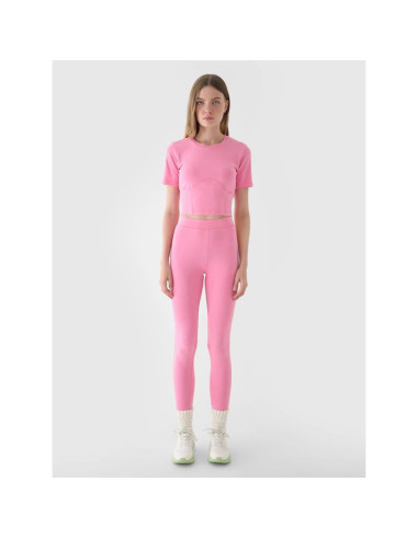 Crop top slim gładki damski 4f 4fraw24ttshf2581-54s