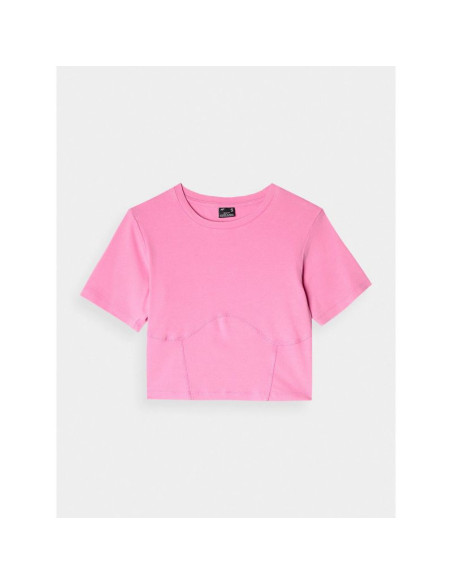 Crop top slim gładki damski 4f 4fraw24ttshf2581-54s