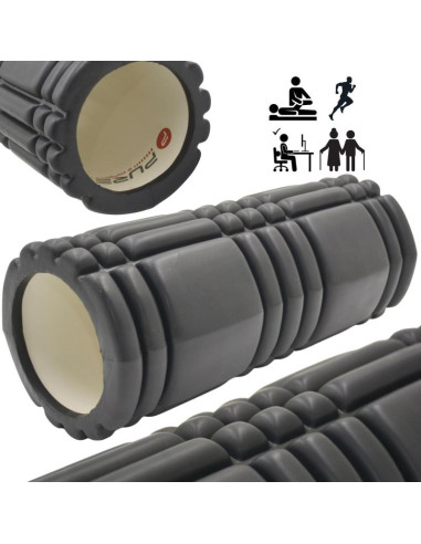 Wałek roller do ćwiczeń 33x15cm czarny pure 2 improve