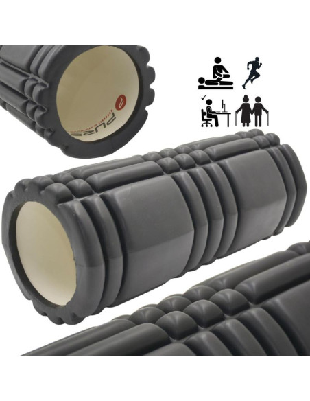 Wałek roller do ćwiczeń 33x15cm czarny pure 2 improve