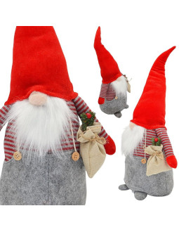 Mikołaj dekoracyjny 50cm boy z workiem i jarzębiną