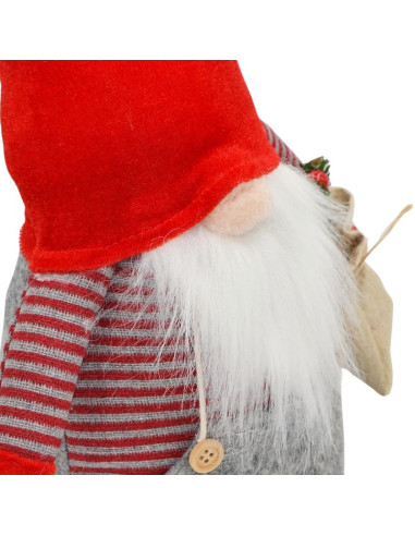 Mikołaj dekoracyjny 50cm boy z workiem i jarzębiną