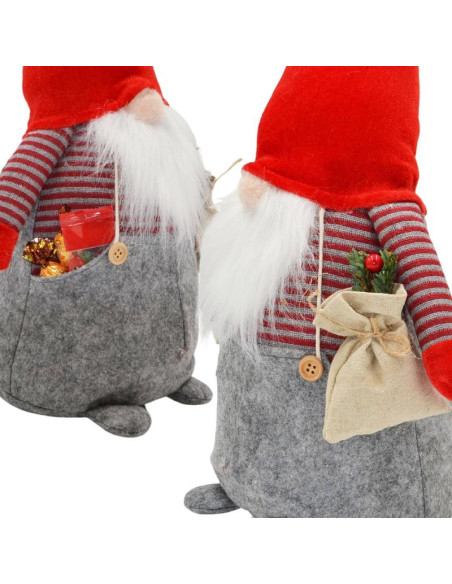 Mikołaj dekoracyjny 50cm boy z workiem i jarzębiną