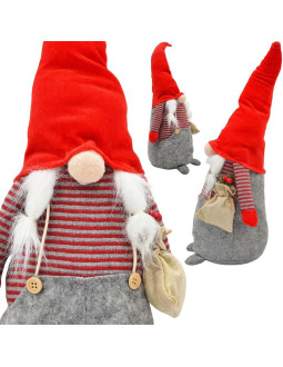 Mikołaj dekoracyjny 50 cm girl z workiem i jarzębiną 2