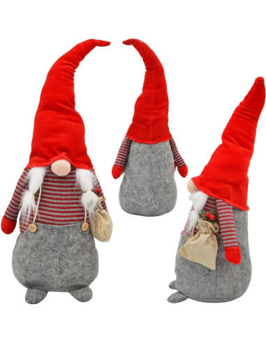 Mikołaj dekoracyjny 50 cm girl z workiem i jarzębiną