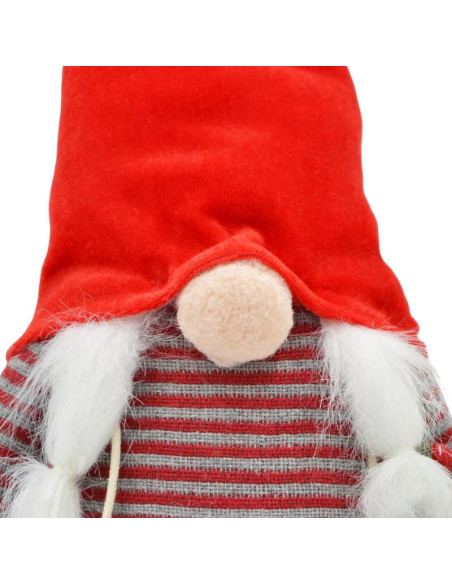 Mikołaj dekoracyjny 50 cm girl z workiem i jarzębiną