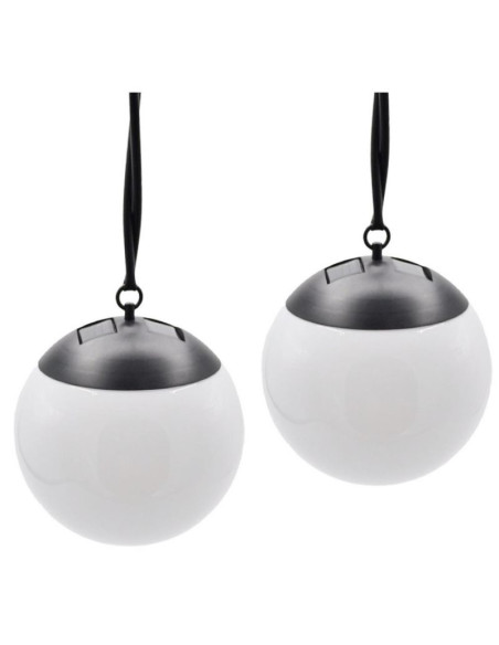 Lampa solarna plastikowa kula wisząca 20cm