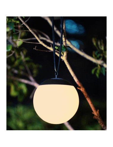 Lampa solarna plastikowa kula wisząca 20cm