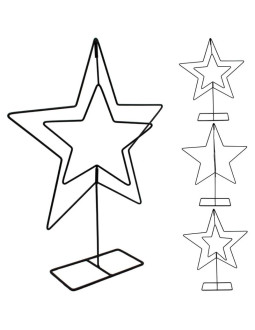 Gwiazda dekoracyjna stojak metalowa 50cm czarna mica