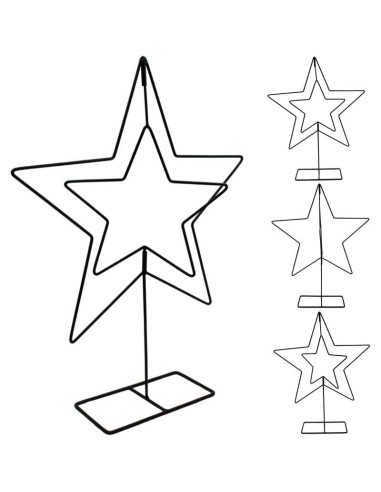Gwiazda dekoracyjna stojak metalowa 50cm czarna mica