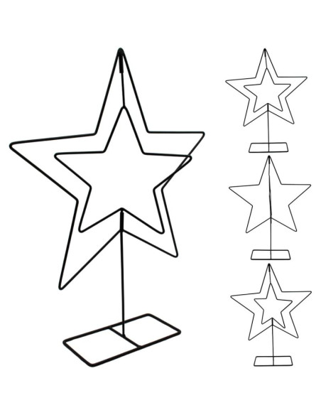 Gwiazda dekoracyjna stojak metalowa 50cm czarna mica
