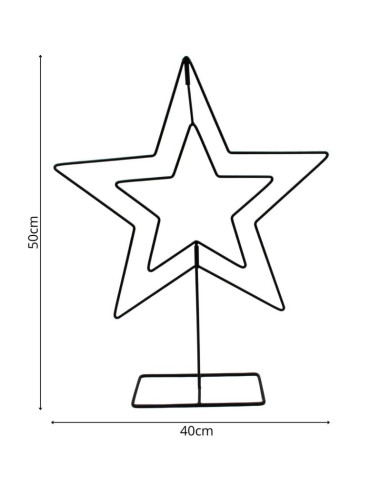 Gwiazda dekoracyjna stojak metalowa 50cm czarna mica