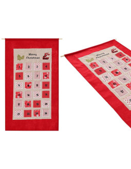 Kalendarz adwentowy 56x87cm czerwony