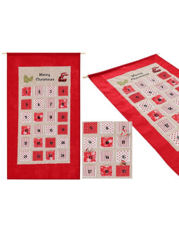 Kalendarz adwentowy 56x87cm czerwony 2