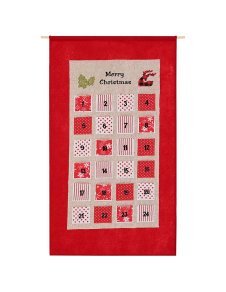 Kalendarz adwentowy 56x87cm czerwony