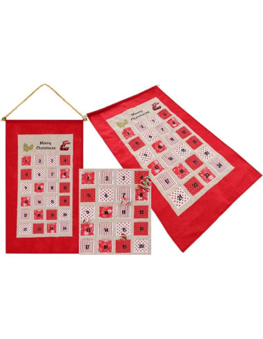 Kalendarz adwentowy 56x87cm czerwony