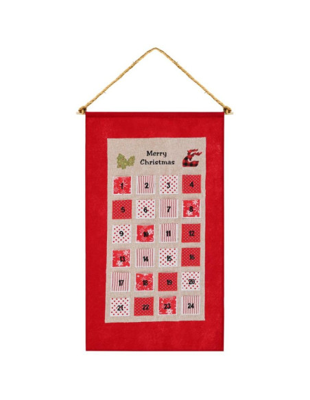 Kalendarz adwentowy 56x87cm czerwony