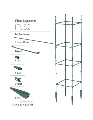 Podpora do roślin floo supports 29x29x120 cm zielony leśny