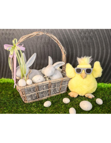 Kurczak w okularach 19cm dekoracja wiosenna