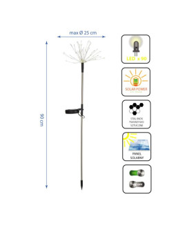 Lampa solarna dmuchawiec drzewko fajerwerki 80cm 90 led 2