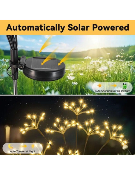 Lampa solarna dmuchawiec drzewko fajerwerki 72cm 60 led