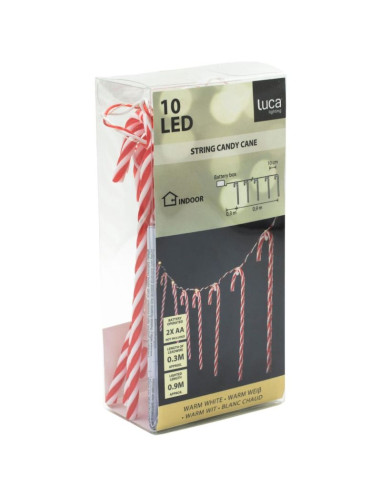 Lampki girlanda 10 led lizaki laski choinkowe ciepły biały luca