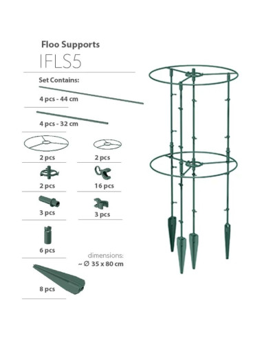 Podpora do roślin floo supports śr. 25 i 35cm zielony leśny