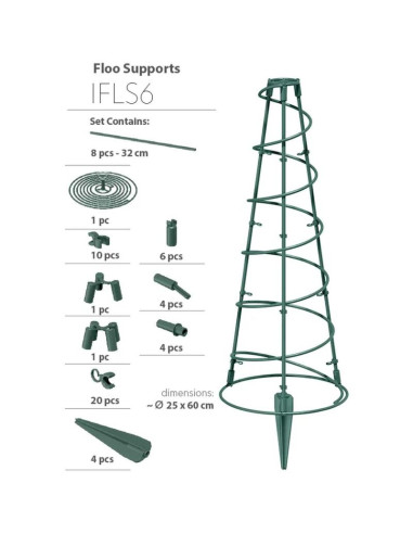 Podpora do roślin floo supports stożkowa 25x60cm zielony leśny