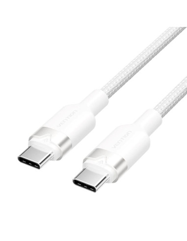 Kabel usb-c do usb-c vention w oplocie 3a 480mbps 60w pd 2m biały