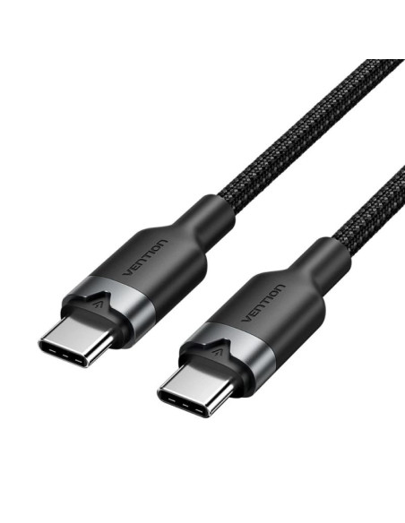 Kabel usb-c do usb-c vention w oplocie 3a 480mbps 60w pd 2m czarny
