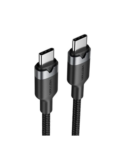 Kabel usb-c do usb-c vention w oplocie 3a 480mbps 60w pd 2m czarny