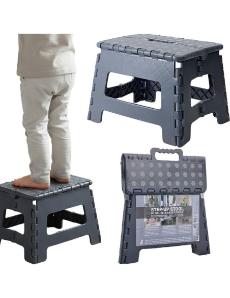 Stołek taboret antypoślizgowy składany szary