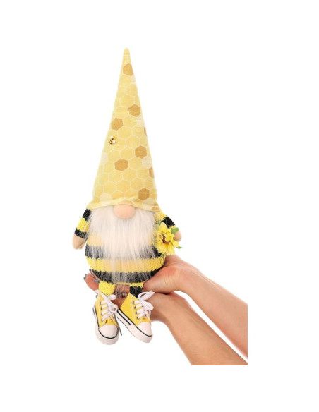 Skrzat gnom siedzący truteń 35+6cm w trampkach dekoracja wiosenna