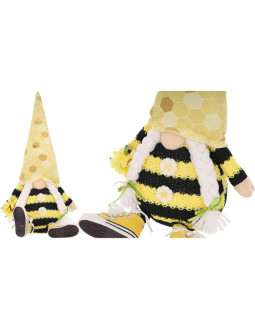 Skrzat gnom siedzący pszczółka 35+6cm w trampkach dekoracja wiosenna