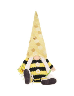 Skrzat gnom siedzący pszczółka 35+6cm w trampkach dekoracja wiosenna 2