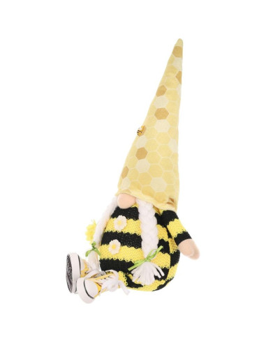 Skrzat gnom siedzący pszczółka 35+6cm w trampkach dekoracja wiosenna