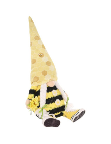 Skrzat gnom siedzący pszczółka 35+6cm w trampkach dekoracja wiosenna