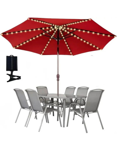 Oświetlenie solar parasola ogrodowego 5m 72led
