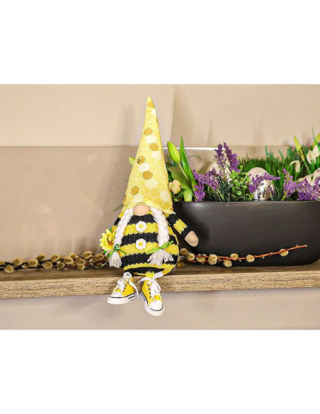 Skrzat gnom  pszczółka 25cm w trampkach dekoracja wiosenna