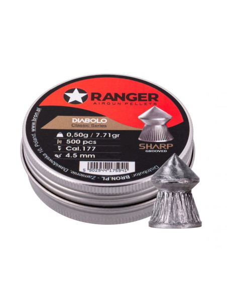 Śrut 4,5 mm ranger diabolo classic sharp grooved szpic molet. 500 szt. 0,50 g