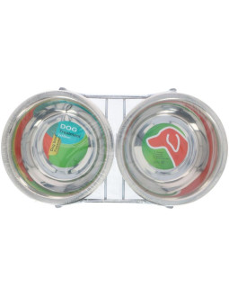 Miska dla psa i kota stal nierdzewna 2x550ml 2